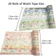 Floral Washi Tape Set - 20 Rolls, 15mm Decorative Paper Tapes for Scrapbooking