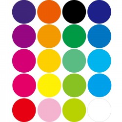 Dot Label Stickers 2 Inch 500 Large Circle Colored Round Self-Adhesive Solid