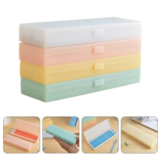 4 Pcs Pencil Box Clear Boxes Translucent Case Stationery