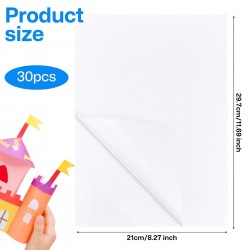 Adhesive Sheets 30pcs A4 Double Sided Clear Sticky Craft Tape Sheets DIY
