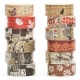 12 Rolls Artistic Expression Washi Tape Set Fine Arts Masking Tape Retro Plants