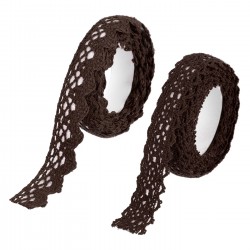 2 Pack Lace Washi Tape Self-Adhesive Lace Ribbon 2 Yards, Brown