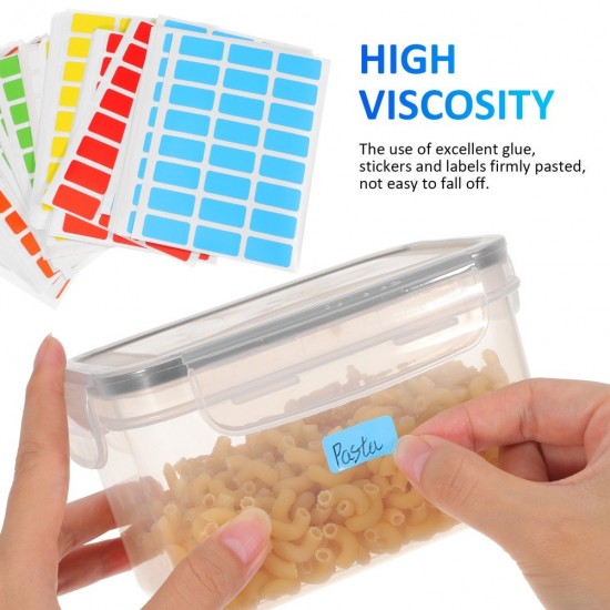 6Packs Reusable Colored Sticker Labels for Containers Office Use Easy Peel Off